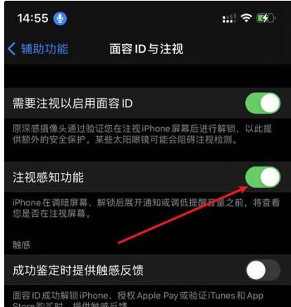 华宁苹果14维修网点分享iPhone14注视感知功能有什么用 